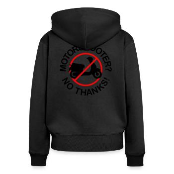 Motor Scooter? No Thanks! (2-colored) - Women's Premium Organic Zip Hoodie - black - Back - Julia (174cm)