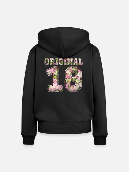 Original 18 - Women's Premium Organic Zip Hoodie - black