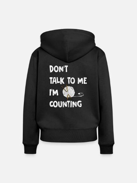 Häckeln - Lustig - Geschenkidee - Frauen Premium Bio Zip Hoodie - Schwarz