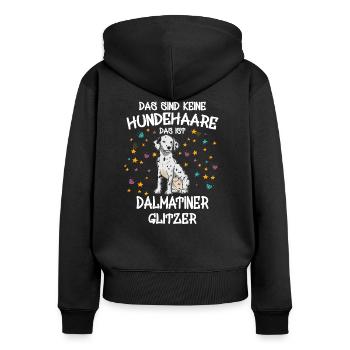 Dalmatiner Glitzer Hunde Hundehalter Geschenk - Frauen Premium Bio Zip Hoodie - Schwarz - Hinten - Julia (174cm)
