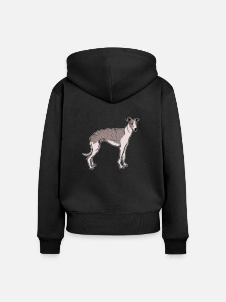 Whippet Hunde Hundehalter Geschenkidee - Frauen Premium Bio Zip Hoodie - Schwarz