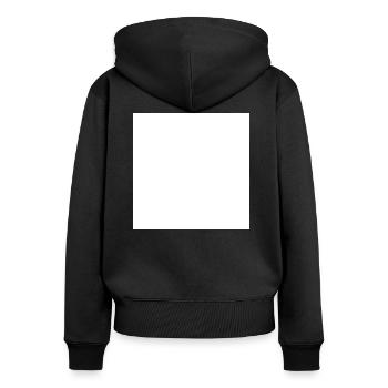 Quadrat 03 - Frauen Premium Bio Zip Hoodie - Schwarz - Hinten - Julia (174cm)