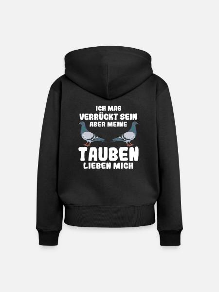 Taube Tauben Vogel - Frauen Premium Bio Zip Hoodie - Schwarz