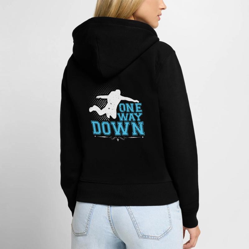 Base de saut BASE Base de saut d'objet pull BASE Sweat à capuche zippé Premium bio Femme