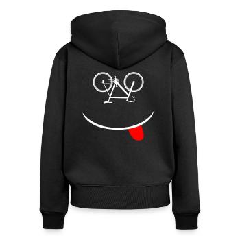 Road Bike Bicycle Wheel Funny Gift - Women's Premium Organic Zip Hoodie - black - Back - Julia (174cm)