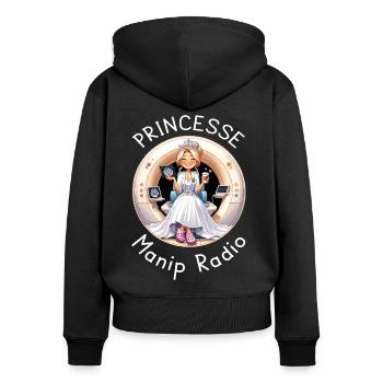 Princesse Manip Radio Manipulatrice Radiologie - Sweat à capuche zippé Premium bio Femme - noir - Dos - Julia (174cm)