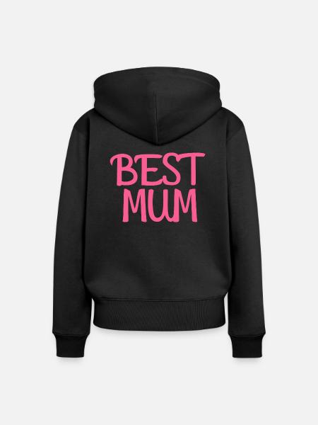 Best Mum. - Frauen Premium Bio Zip Hoodie - Schwarz