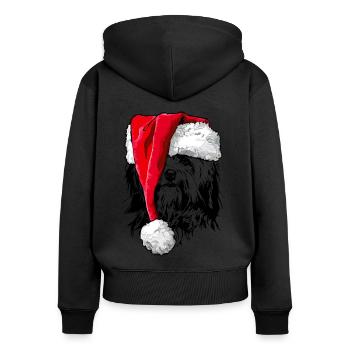 Santa HAVANESE Chien de Noël Chiens Wilsigns - Sweat à capuche zippé Premium bio Femme - noir - Dos - Julia (174cm)