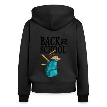Back To School - Women's Premium Organic Zip Hoodie - black - Back - Julia (174cm)