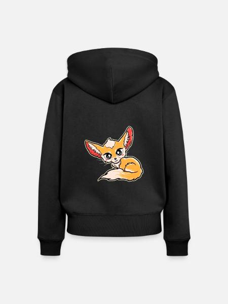Fuchs Füchse - Frauen Premium Bio Zip Hoodie - Schwarz