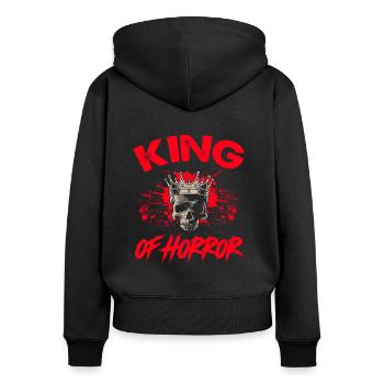 King Of Horror Movie Halloween Crown Skull - Women's Premium Organic Zip Hoodie - black - Back - Julia (174cm)