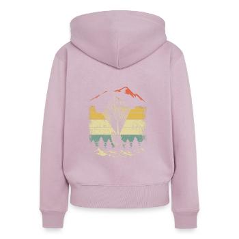Retro Paragleieter Gleitschirm Fallschirm - Frauen Premium Bio Zip Hoodie - Altrosa - Hinten - Julia (174cm)