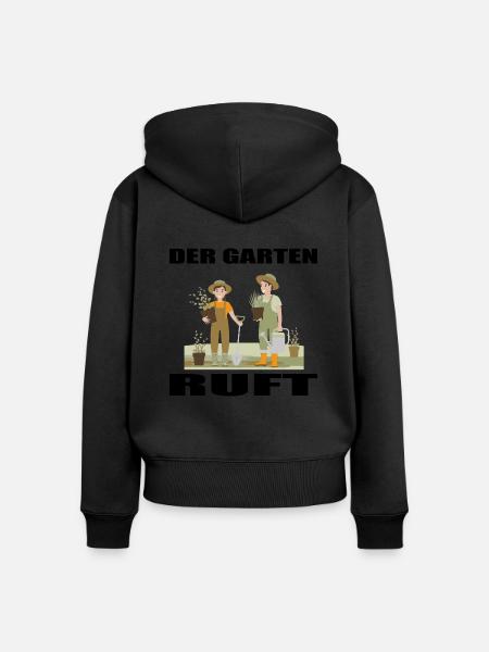 Garten - Frauen Premium Bio Zip Hoodie - Schwarz