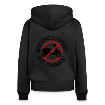 Motor Scooter? No Thanks! (2-colored) - Women's Premium Organic Zip Hoodie - black - Back - Julia (174cm)