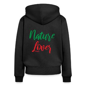Amoureux de la nature - Sweat à capuche zippé Premium bio Femme - noir - Dos - Julia (174cm)