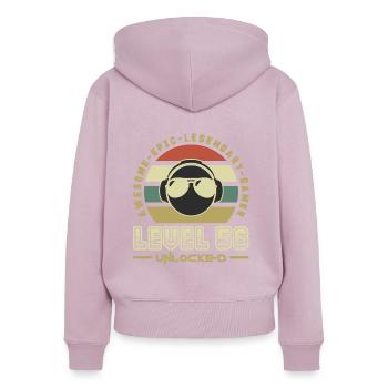 Stufe 56 - Frauen Premium Bio Zip Hoodie - Altrosa - Hinten - Julia (174cm)