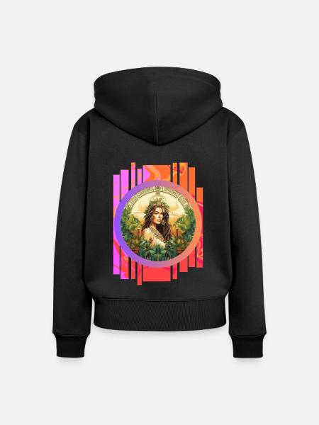 Tropical - Frauen Premium Bio Zip Hoodie - Schwarz