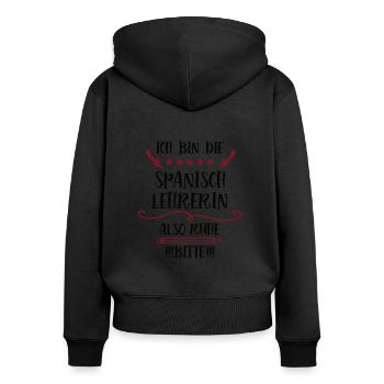 Sprachlehrerin Lehrerin Fremdsprache Spanisch - Frauen Premium Bio Zip Hoodie - Schwarz - Hinten - Julia (174cm)