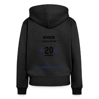Maurer 20 Jahre Jubiläum zwanzig jähriges Jubi - Frauen Premium Bio Zip Hoodie - Schwarz - Hinten - Julia (174cm)