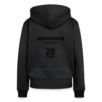 Zahntechniker 20 Jahre Jubiläum zwanzig jähriges - Frauen Premium Bio Zip Hoodie - Schwarz - Hinten - Julia (174cm)
