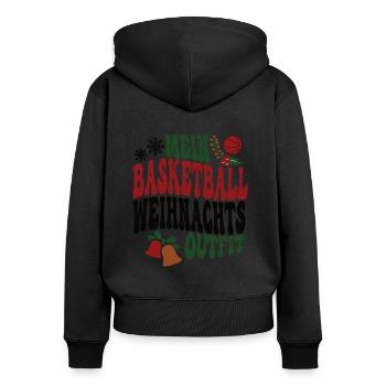 Basketball Weihnachten Spieler Basketballer Bball - Frauen Premium Bio Zip Hoodie - Schwarz - Hinten - Julia (174cm)