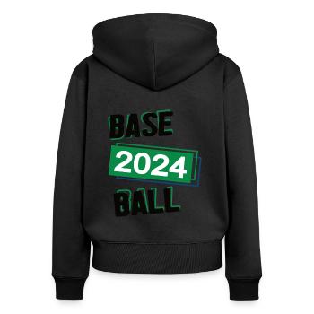 Baseball Spieler Team Turnier Mannschaft in 2024 - Frauen Premium Bio Zip Hoodie - Schwarz - Hinten - Julia (174cm)
