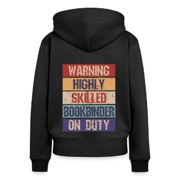 Drôle de relieur hautement qualifié - Sweat à capuche zippé Premium bio Femme - noir - Dos - Julia (174cm)