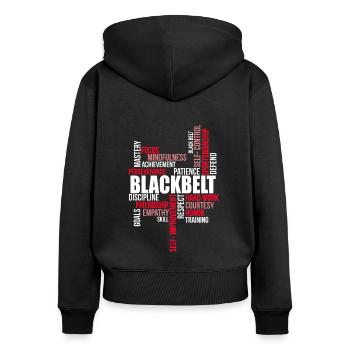 TKD Korean Martial Arts Tae Kwon - Frauen Premium Bio Zip Hoodie - Schwarz - Hinten - Julia (174cm)