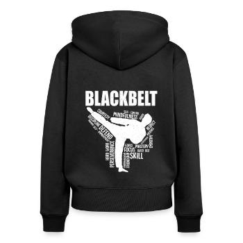 TKD Korean Martial Arts Tae Kwon - Frauen Premium Bio Zip Hoodie - Schwarz - Hinten - Julia (174cm)