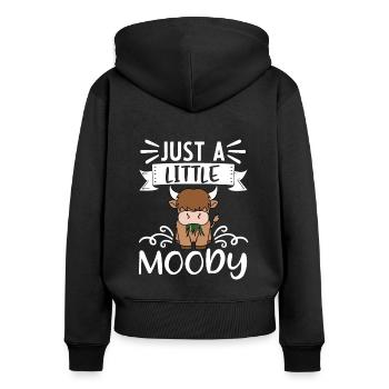 Scottish Highland Cattle Cow - Women's Premium Organic Zip Hoodie - black - Back - Julia (174cm)