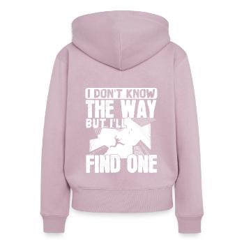 Parkour Freerunning Traceur - Frauen Premium Bio Zip Hoodie - Altrosa - Hinten - Julia (174cm)
