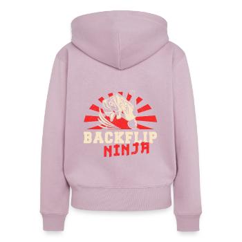 Parkour Freerunning Traceur - Frauen Premium Bio Zip Hoodie - Altrosa - Hinten - Julia (174cm)