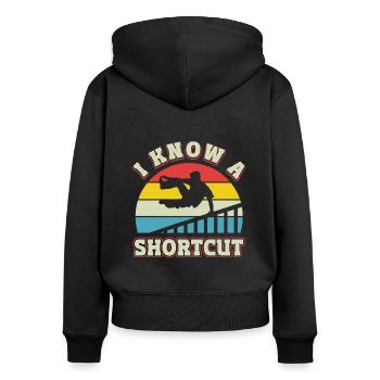 Parkour Freerunning Traceur - Frauen Premium Bio Zip Hoodie - Schwarz - Hinten - Julia (174cm)