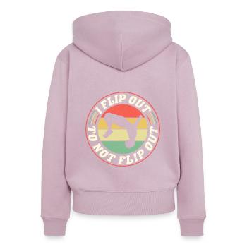 Parkour Freerunning Traceur - Frauen Premium Bio Zip Hoodie - Altrosa - Hinten - Julia (174cm)