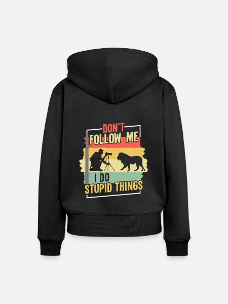 Photography Camera Lens Retro - Frauen Premium Bio Zip Hoodie - Schwarz
