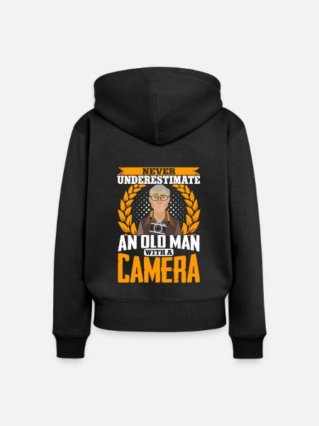 Photography Camera Lens Never - Frauen Premium Bio Zip Hoodie - Schwarz