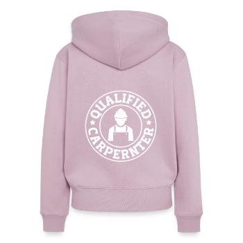 Construction Carpenter - Frauen Premium Bio Zip Hoodie - Altrosa - Hinten - Julia (174cm)