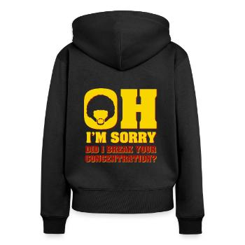 Jules Winnfield Zitat - Frauen Premium Bio Zip Hoodie - Schwarz - Hinten - Julia (174cm)
