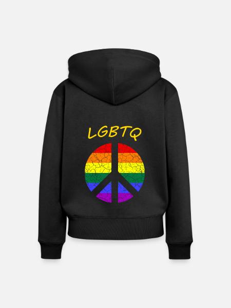 LGBTQ - Frauen Premium Bio Zip Hoodie - Schwarz
