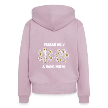 Paramedic and Dog Mom Cute Flowers Gift for Women - Frauen Premium Bio Zip Hoodie - Altrosa - Hinten - Julia (174cm)