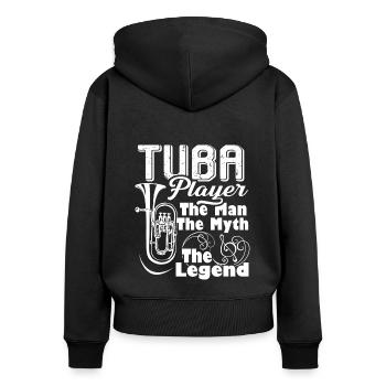 Tuba Tuba Player - Women's Premium Organic Zip Hoodie - black - Back - Julia (174cm)