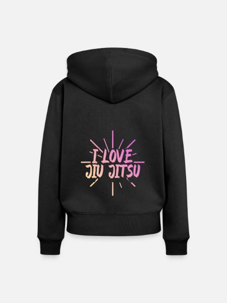 Ich liebe Jiu Jitsu - Frauen Premium Bio Zip Hoodie - Schwarz