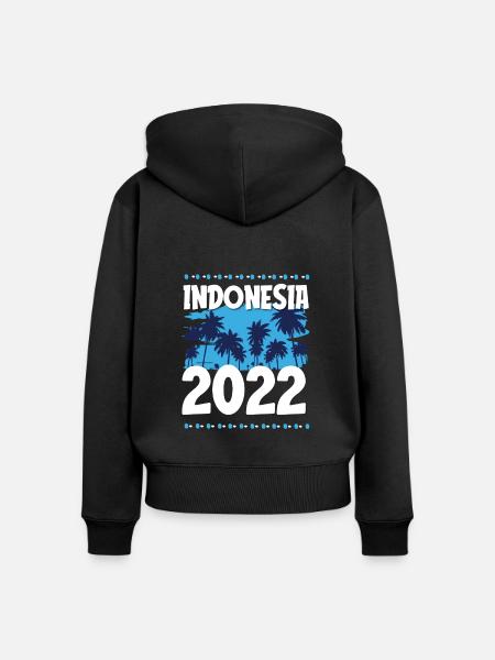 Indonesia 2022 - Frauen Premium Bio Zip Hoodie - Schwarz
