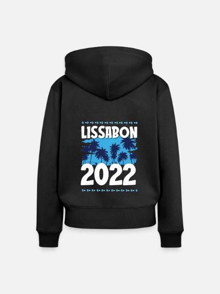 Lissabon 2022 - Frauen Premium Bio Zip Hoodie - Schwarz