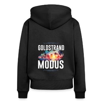 Mode Sables dorés - Sweat à capuche zippé Premium bio Femme - noir - Dos - Julia (174cm)