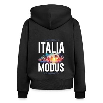 Italia Mode - Women's Premium Organic Zip Hoodie - black - Back - Julia (174cm)