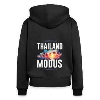 Thailand Mode - Women's Premium Organic Zip Hoodie - black - Back - Julia (174cm)