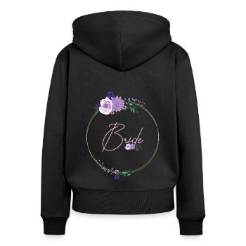 Bride Braut Junggesellenabschied Hochzeit Braut Ge - Frauen Premium Bio Zip Hoodie - Schwarz - Hinten - Julia (174cm)