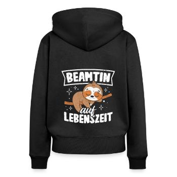 Beamtin auf Lebenszeit - Beamtin Amt Beamtin Gesch - Frauen Premium Bio Zip Hoodie - Schwarz - Hinten - Julia (174cm)