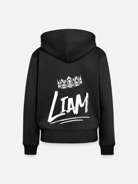 Liam - Frauen Premium Bio Zip Hoodie - Schwarz